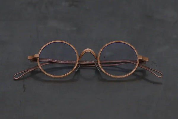 RIGARDS X UMA WANG Joint RG00UW3 Series Collection Handmade Copper Round Frame Glasses RG-RG00UW3-HWL Red Textured Transparent Lenses